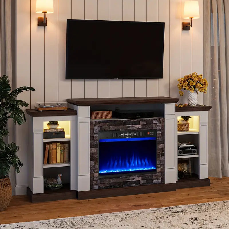 SONEGRA 70" Electric Fireplace TV Stand with Mantel