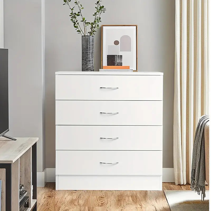 Modern Simple 4-Drawer Dresser White