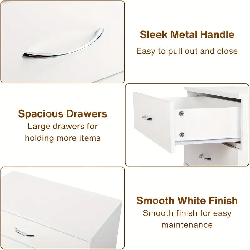 Modern Simple 4-Drawer Dresser White