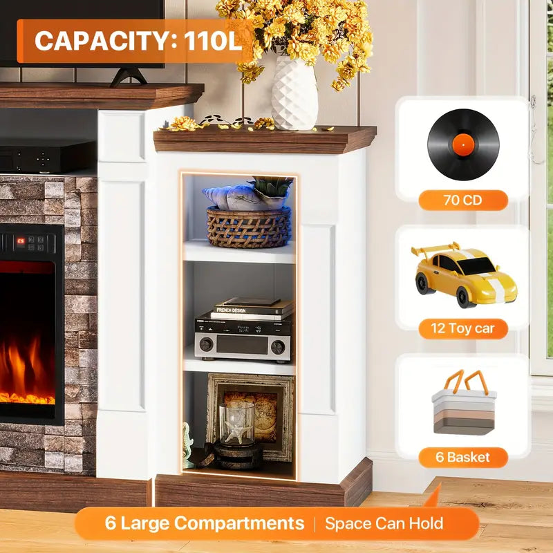 SONEGRA 70" Electric Fireplace TV Stand with Mantel