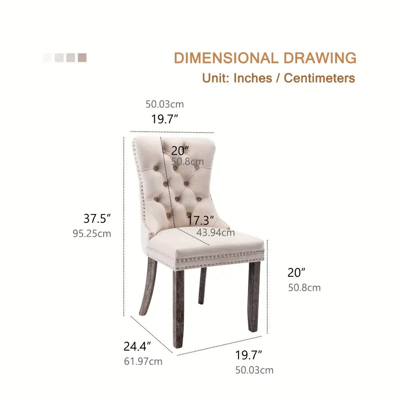 Button Tufted Velvet Dining Chair