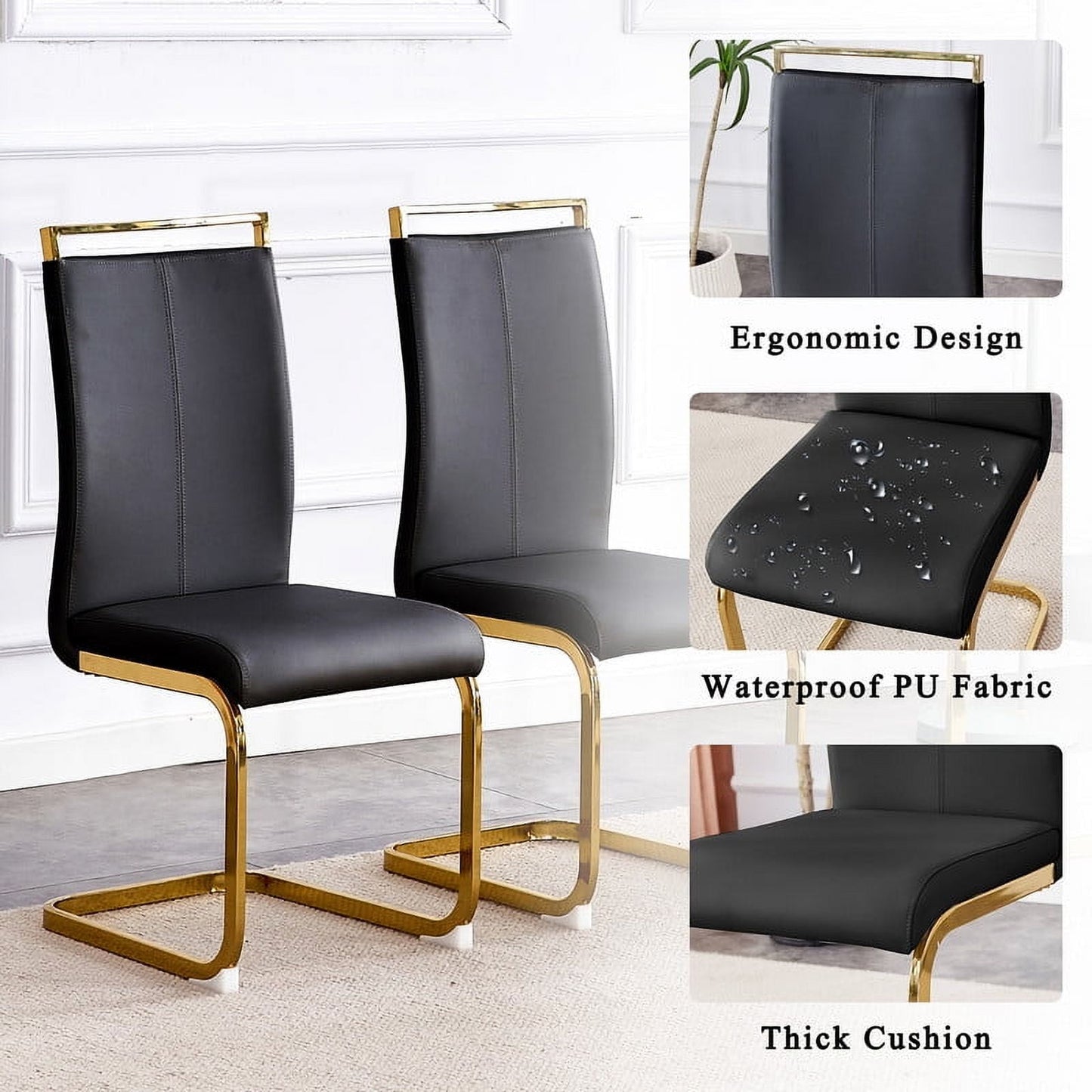5-Piece Round Glass Dining Set for 4