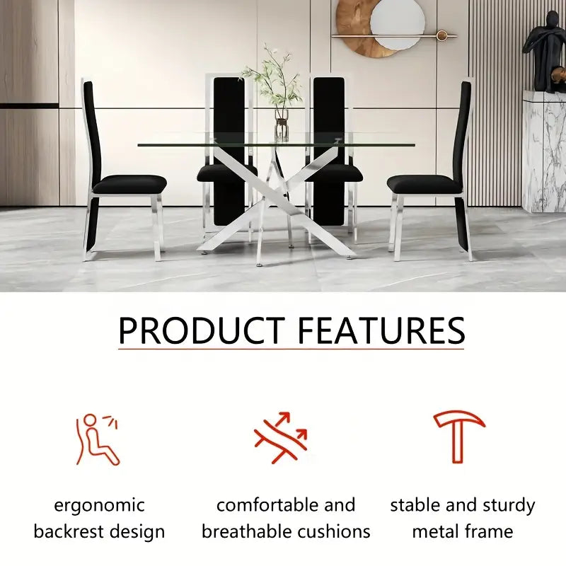 Black Luxury Dining Chair Set
