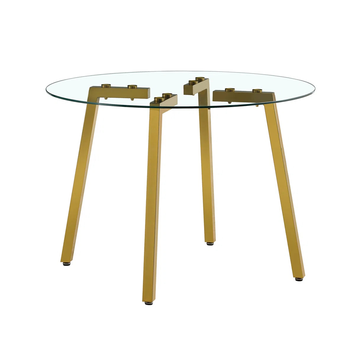 5-Piece Round Glass Dining Set for Four