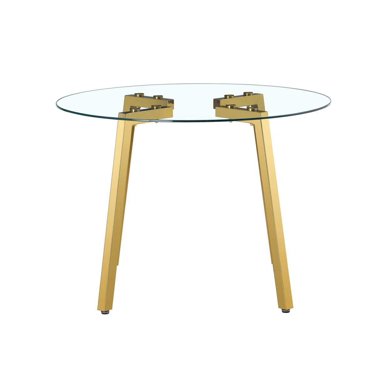 5-Piece Round Glass Dining Set for Four