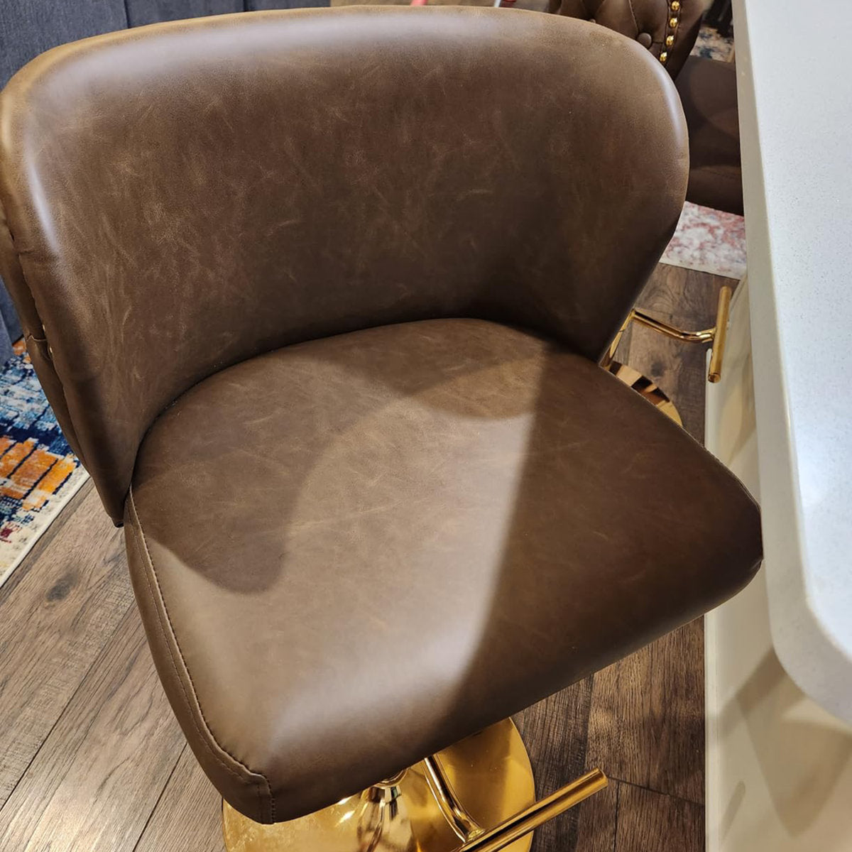 Velvet Swivel Counter Height Stools Set Of 2 Fabric Upholstered Bar Stool Adjustable