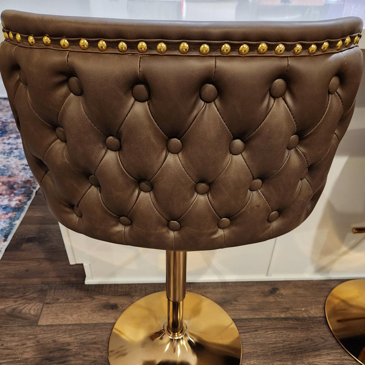 Velvet Swivel Counter Height Stools Set Of 2 Fabric Upholstered Bar Stool Adjustable