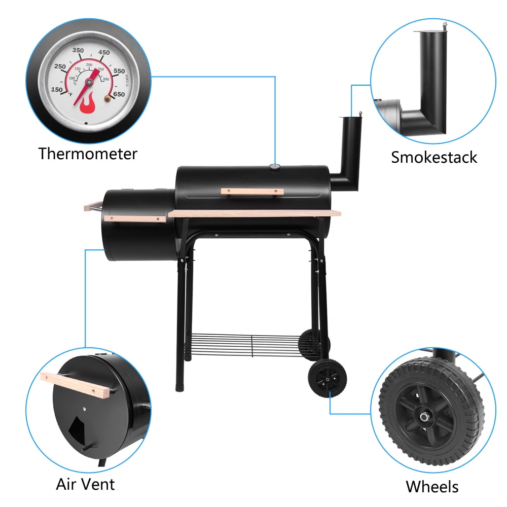 Portable BBQ Grill and Offset Smoker