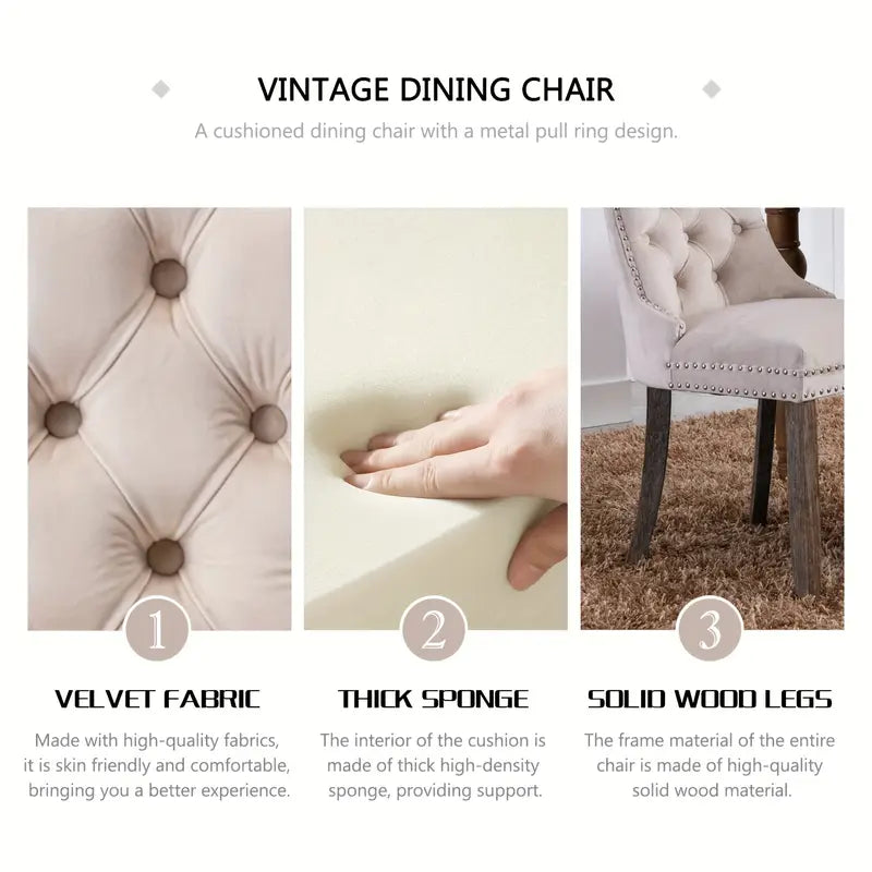 Button Tufted Velvet Dining Chair