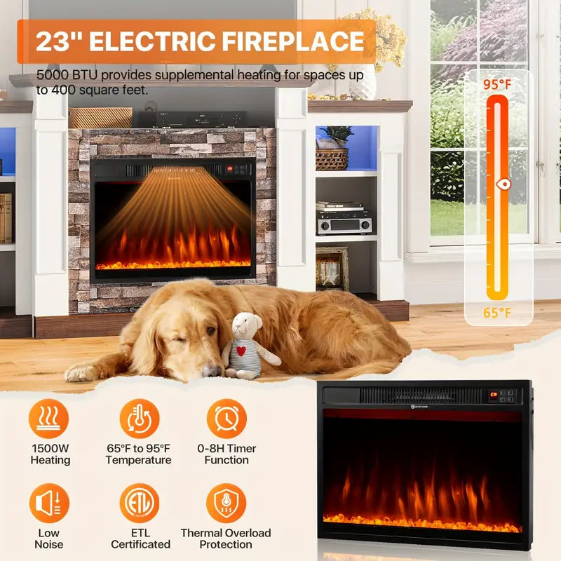 SONEGRA 70" Electric Fireplace TV Stand with Mantel