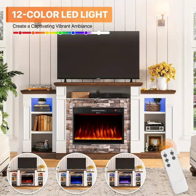 SONEGRA 70" Electric Fireplace TV Stand with Mantel