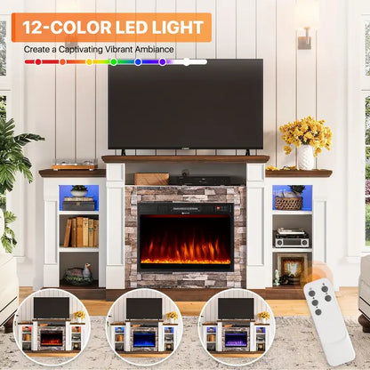 SONEGRA 70" Electric Fireplace TV Stand with Mantel