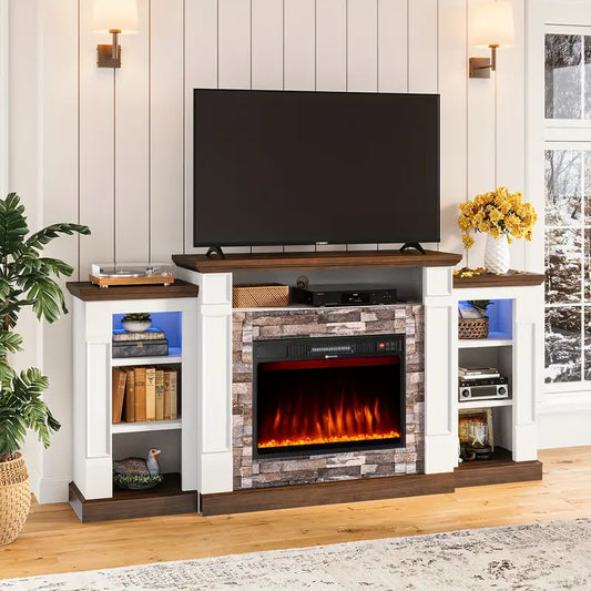 SONEGRA 70" Electric Fireplace TV Stand with Mantel