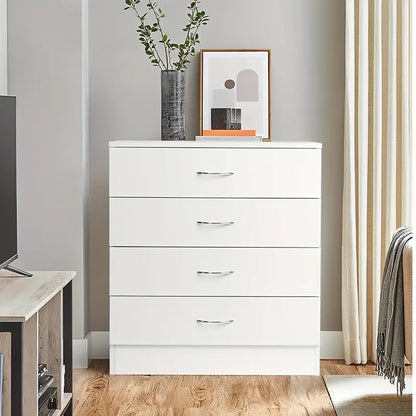 Modern Simple 4-Drawer Dresser White