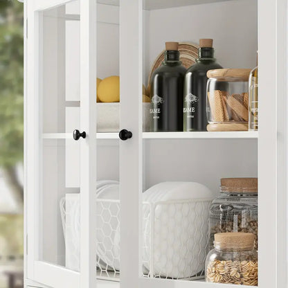 66.9" Tall Glass-Door Storage Cabinet
