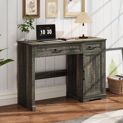 Farmhouse Vanity Desk with Flip Mirror – 43.3"