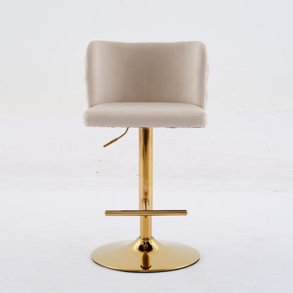 Velvet Swivel Counter Height Stools Set Of 2 Fabric Upholstered Bar Stool Adjustable
