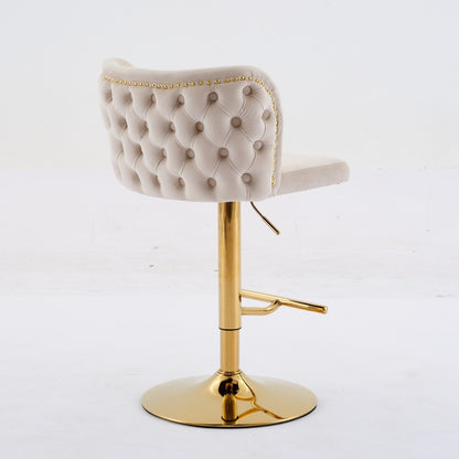 Velvet Swivel Counter Height Stools Set Of 2 Fabric Upholstered Bar Stool Adjustable