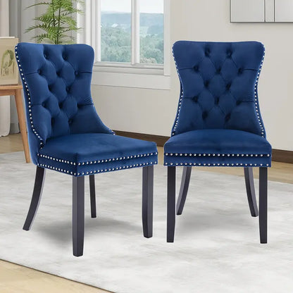 Button Tufted Velvet Dining Chair