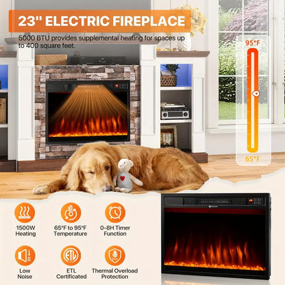 SONEGRA 70" Electric Fireplace TV Stand with Mantel